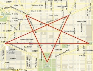 Illustration for article titled Are the streets of Washington, D.C. supposed to form a pentagram?